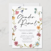 ワイルドフラワージェンダーリビール招待状 招待状 (正面)