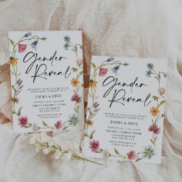 ワイルドフラワージェンダーリビール招待状 招待状