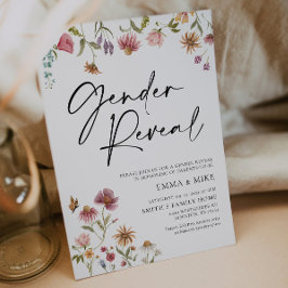 ワイルドフラワージェンダーリビール招待状 招待状