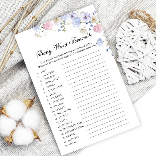 ワイルドフラワージェンダー明らかにするベビー語スクランブルゲーム (クリエイターアップロード済み)