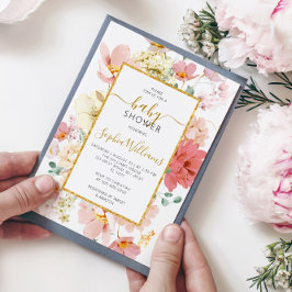 ワイルドフラワージェントリーフローラベビーシャワー招待状 招待状