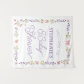 ワイルドフラワージェーズウォーター色ベビーシャワー タペストリー (正面(横))