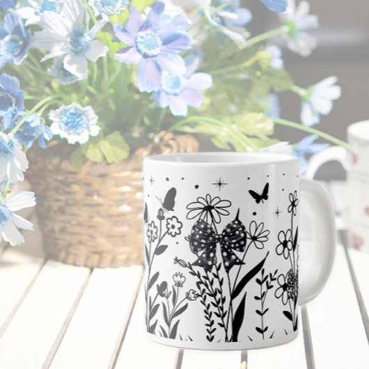 ワイルドフラワージャイアントコーヒーマグ ジャンボコーヒーマグカップ