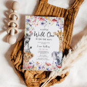 ワイルドフラワージャングルサファリアニマルガールベビーシャワー 招待状