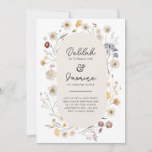 ワイルドフラワージョイント誕生日招待状フローラバック 招待状 (正面)