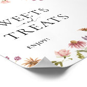 ワイルドフラワースウィート結婚とお菓子の看板 ポスター (角)