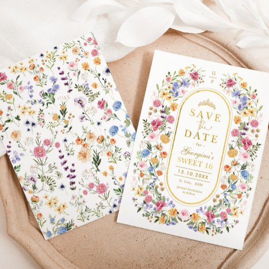 ワイルドフラワースウィート16キンセアニェラ日付を保存 案内ポストカード