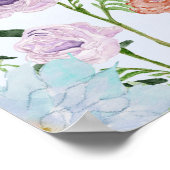 ワイルドフラワースカイブルーフローラ歓迎結婚ズ ポスター (角)