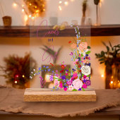 ワイルドフラワースクリプトカードギフトブライダルシャワー アクリルサイン