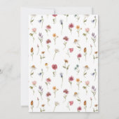 ワイルドフラワースクリプトフローラボホガール1st誕生日 招待状 (裏面)