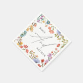 ワイルドフラワースクリプト スタンダードカクテルナプキン (角)