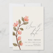 ワイルドフラワースクリプト セーブ・ザ・デート 招待状 (正面)