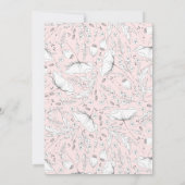 ワイルドフラワースケッエレガントチピンクグレイ結婚ズ 招待状 (裏面)