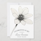 ワイルドフラワースケッチお祝い・オブ・ライフ 招待状 (正面)
