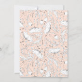 ワイルドフラワースケッチエレガントソフトピーチ結婚ーズ 招待状 (裏面)