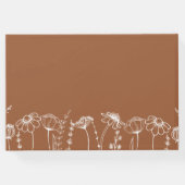 ワイルドフラワースケッチ焼きオレンジ結婚色 ゲストブック (裏面)