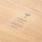 ワイルドフラワースタイリッシュガーデンの確認 アクリル招待状 (レイダウン)