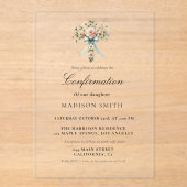 ワイルドフラワースタイリッシュガーデンの確認 アクリル招待状 (正面)