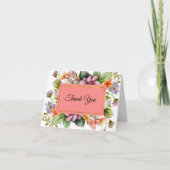 ワイルドフラワースタイリッシュズブライダルシャワーありがとうございました 招待状 (正面)