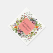 ワイルドフラワースタイリッシュズブライダルシャワー スタンダードカクテルナプキン (角)