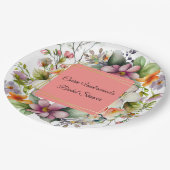 ワイルドフラワースタイリッシュズブライダルシャワー ペーパープレート (アングル)