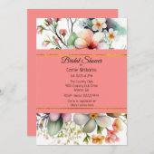 ワイルドフラワースタイリッシュズブライダルシャワー 招待状 (正面/裏面)