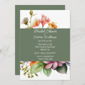 ワイルドフラワースタイリッシュズブライダルシャワー 招待状 (正面/裏面)