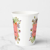 ワイルドフラワースタイリッシュズブライダルシャワー 紙コップ (右)