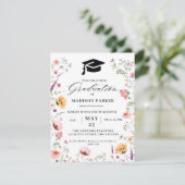 ワイルドフラワースタイリッシュメドウガーデン卒業招待状 サンキューカード (スタンド正面)