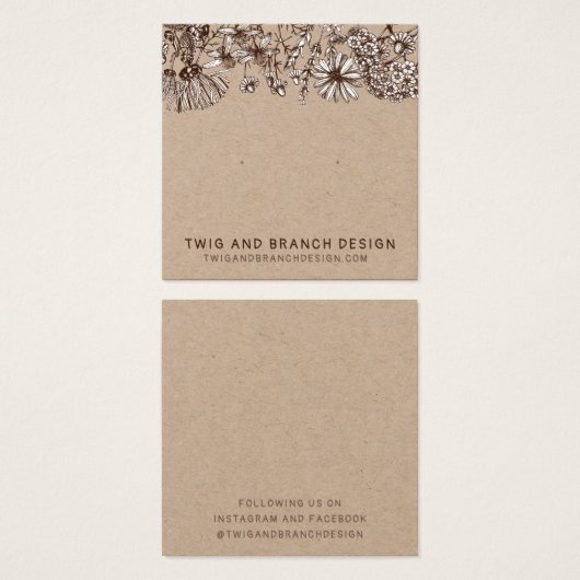 ワイルドフラワースタッドイヤリングディスプレイカード (正面&裏面)