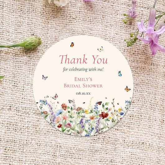 ワイルドフラワーステッカー ラウンドシール