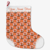 ワイルドフラワーストッキングパーソナライズのクリスマスストッキング ラージクリスマスストッキング (正面)