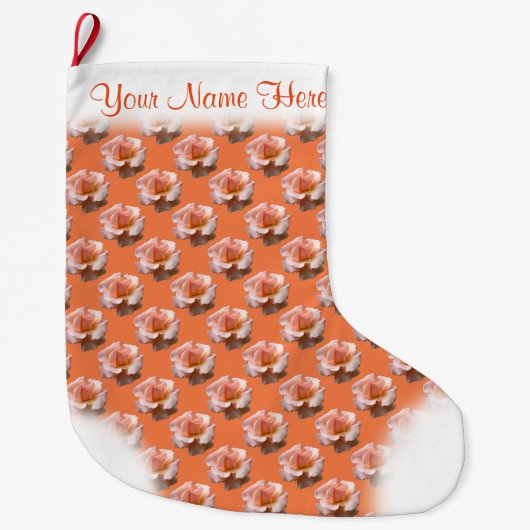 ワイルドフラワーストッキングパーソナライズのクリスマスストッキング ラージクリスマスストッキング (正面)