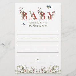 ワイルドフラワーストロベリーベビーシャワー親アドバイス チラシ