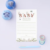 ワイルドフラワーストロベリーベビーシャワー親アドバイス チラシ (シングル)