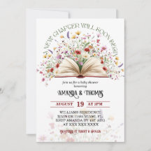 ワイルドフラワーストーリーブックニューチャプターベイビーシャワー