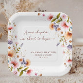 ワイルドフラワーストーリーブックブライダルシャワーパーティー ペーパープレート