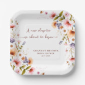 ワイルドフラワーストーリーブック ブライダルシャワーパーティー ペーパープレート (正面)
