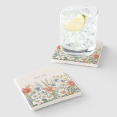 ワイルドフラワーストーンコースターカラフル ストーンコースター (横)