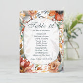ワイルドフラワースピリットボー結婚ホのシーティングカード 招待状 (スタンド正面)