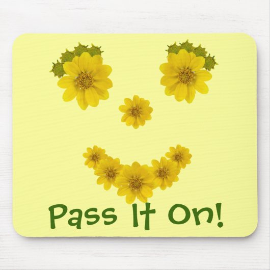 ワイルドフラワースマイルの写真パーソナライズされた マウスパッド (正面)