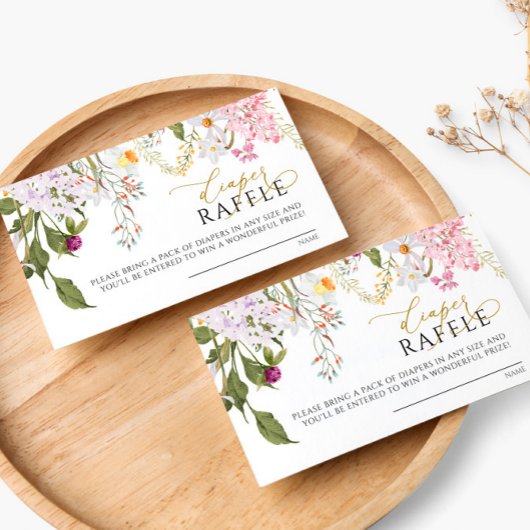 ワイルドフラワーズおむつラッフルチケット エンクロージャーカード