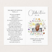 ワイルドフラワーズお祝いのライフフォト祈りの言葉カード 名刺 (外部フラット)