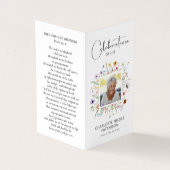 ワイルドフラワーズお祝いのライフフォト祈りの言葉カード 名刺 (外部)