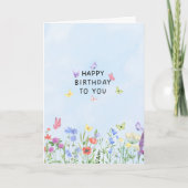 ワイルドフラワーズと蝶ハッピーバースデーカード シーズンカード (正面)
