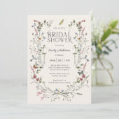 ワイルドフラワーズと蝶フローラブライダルシャワー 招待状 (スタンド正面)