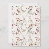 ワイルドフラワーズと蝶フローラブライダルシャワー 招待状 (裏面)