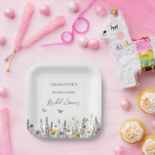 ワイルドフラワーズと蝶ブライダルシャワーパーティー ペーパープレート (パーティー)