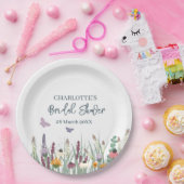 ワイルドフラワーズと蝶ブライダルシャワーパーティー ペーパープレート (パーティー)