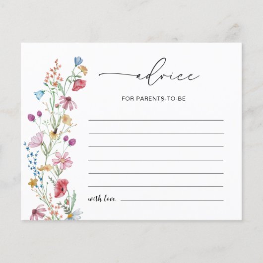 ワイルドフラワーズの親になるアドバイスカード (正面)